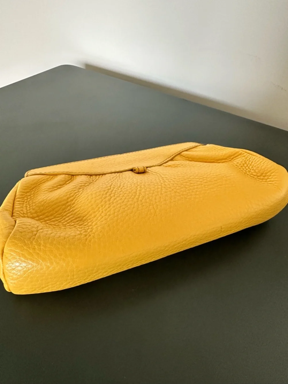 Cole Haan Yellow Leather Pebbled Clutch - Picture 2 of 3